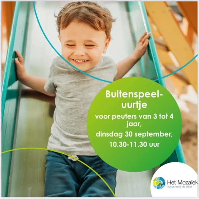 Bent u op zoek naar een school voor uw kind? Elke laatste dinsdag van de maand organiseren we een buitenspeeluurtje voor peuters tot 4 jaar. Tijdens het buitenspelen loopt de leerkracht en een onderwijsassistent op het plein. Terwijl uw kind op een laagdrempelige manier kennis maakt met het samen spelen, kunt u uw vragen stellen en kennismaken met onze school. Kom je ook op dinsdag 30 september?Opgave is niet nodig. Bij regen spelen we binnen in het speellokaal